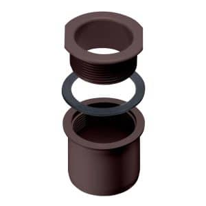 Inefa Ablaufstutzen Kastenrinne PVC DN 75/NW 83 Zum Schrauben Dunkelbraun