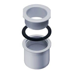 Inefa Ablaufstutzen Kastenrinne PVC DN 75/NW 83 Zum Schrauben Grau