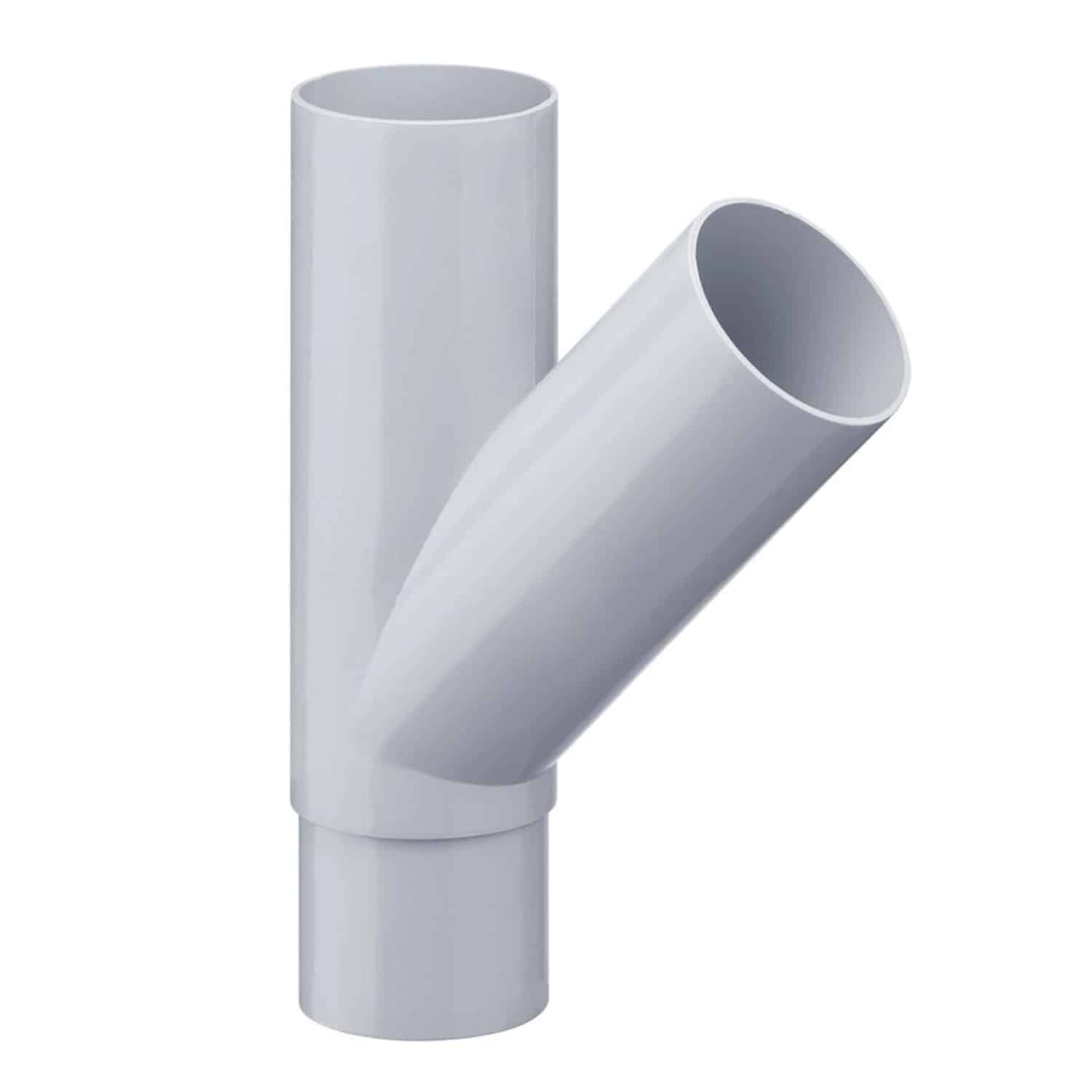 Inefa Abzweiger Fallrohr PVC 45 Grad DN 100/50 Grau Dachentwässerung