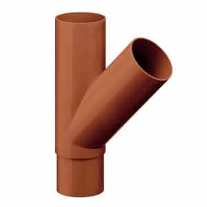 Inefa Abzweiger Fallrohr PVC 45 Grad DN 75/50 Braun Dachentwässerung