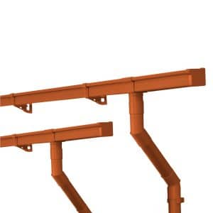 Inefa Dachrinnen Set PVC 2x 2m NW 68 Kastenrinne Braun Dachentwässerung