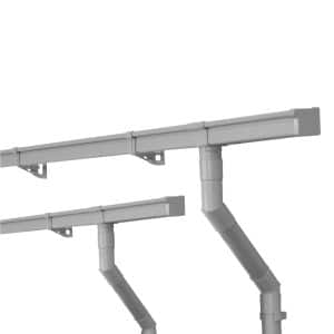 Inefa Dachrinnen Set PVC 2x 2m NW 68 Kastenrinne Grau Dachentwässerung