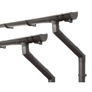 Inefa Dachrinnen Set PVC 2x 4m NW 100 Halbrund Gartenhaus Dunkelbraun