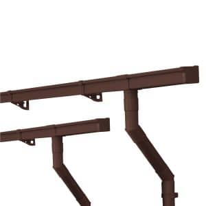 Inefa Dachrinnen Set PVC 2x 4m NW 68 Kastenrinne Dunkelbraun Dachentwässerung