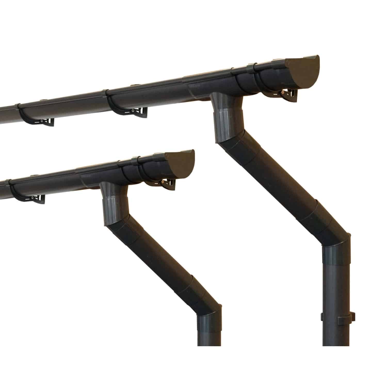 Inefa Dachrinnen Set PVC 2x 5m NW 100 Halbrund Gartenhaus Anthrazit