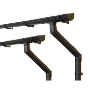 Inefa Dachrinnen Set PVC 2x 6m NW 100 Halbrund Gartenhaus Anthrazit