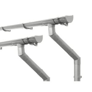 Inefa Dachrinnen Set PVC 2x 6m NW 100 Halbrund Gartenhaus Grau