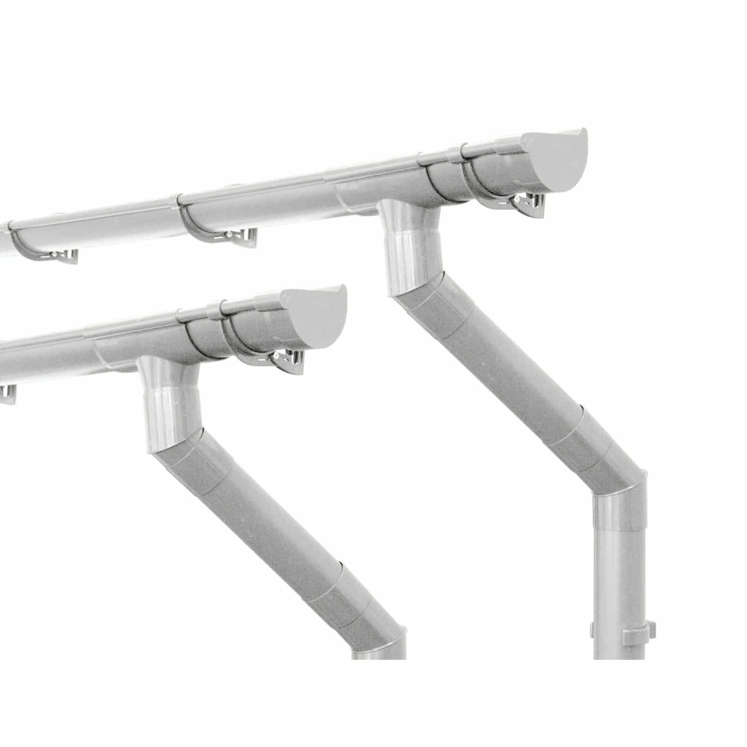 Inefa Dachrinnen Set PVC 2x 7m NW 100 Halbrund Gartenhaus Weiß