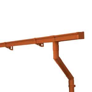 Inefa Dachrinnen Set PVC 3m NW 83 Kastenrinne für Gartenhaus Carport Braun