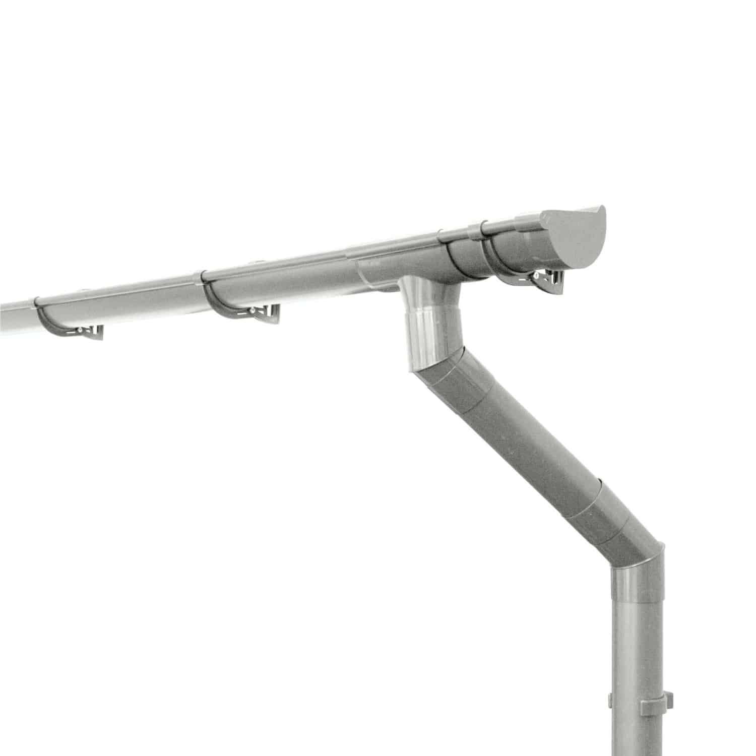 Inefa Dachrinnen Set PVC 4m NW 125 Halbrundrinne Gartenhaus Grau