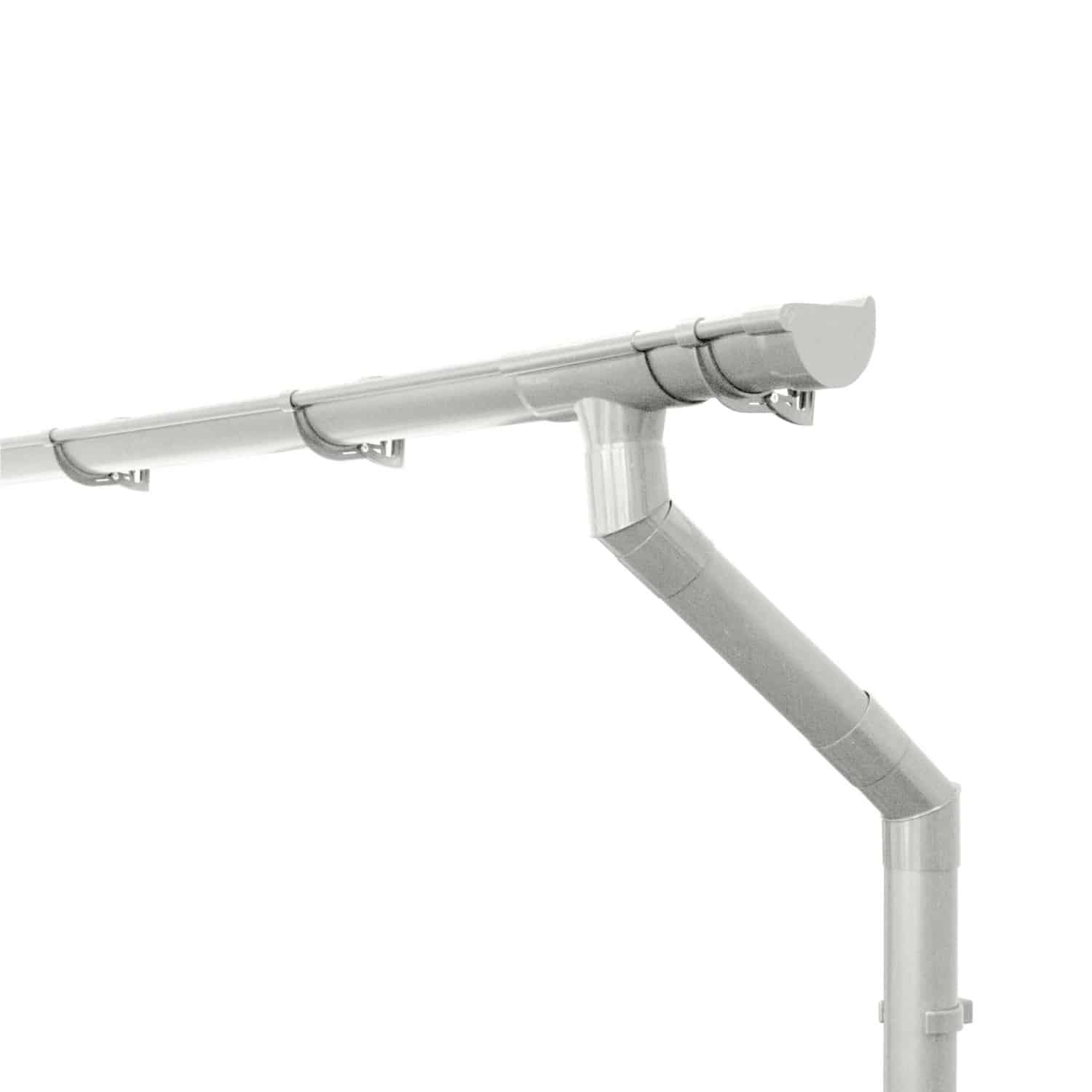 Inefa Dachrinnen Set PVC 4m NW 125 Halbrundrinne Gartenhaus Weiß