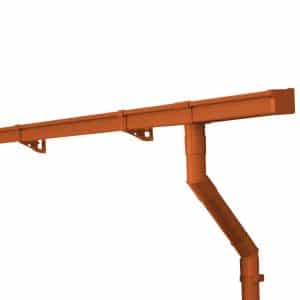 Inefa Dachrinnen Set PVC 4m NW 68 Kastenrinne Braun Dachentwässerung