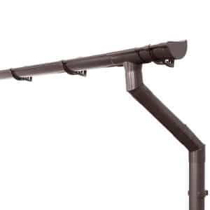 Inefa Dachrinnen Set PVC 5m NW 100 Halbrund für Gartenhaus Carport Dunkelbraun