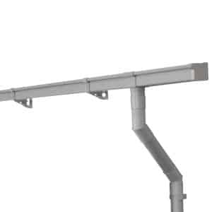 Inefa Dachrinnen Set PVC 5m NW 68 Kastenrinne Grau Dachentwässerung