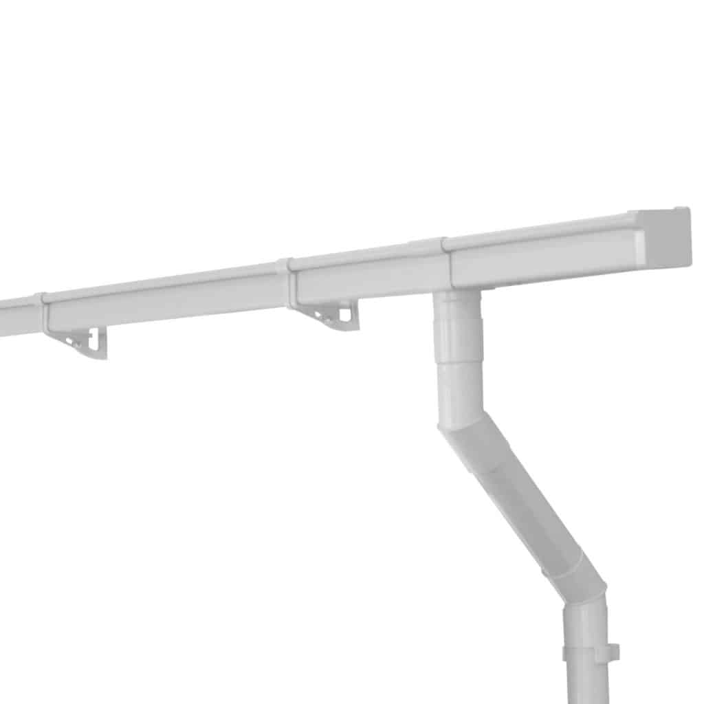 Dach Rinnen Inefa Dachrinnen Set PVC 5m NW 68 Kastenrinne Weiß Dachentwässerung ...