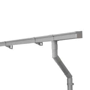 Inefa Dachrinnen Set PVC 5m NW 83 Kastenrinne für Gartenhaus Carport Grau