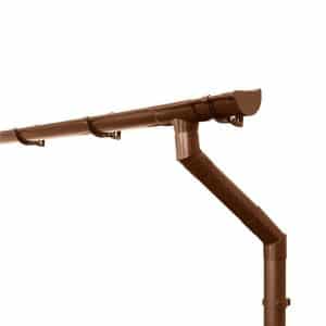 Inefa Dachrinnen Set PVC 8m NW 125 Halbrund Gartenhaus Braun