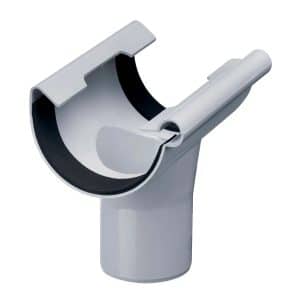 Inefa Einhangstutzen PVC NW 180/DN 125 Halbrund Grau Dachentwässerung