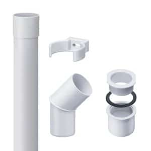 Inefa Fallrohr Set PVC 2m DN 50 Weiß Optimale Dachentwässerung