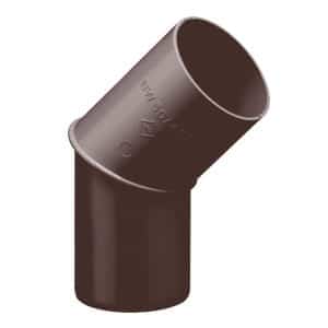 Inefa Fallrohrbogen 45 Grad PVC DN 50 Dunkelbraun Dachentwässerung