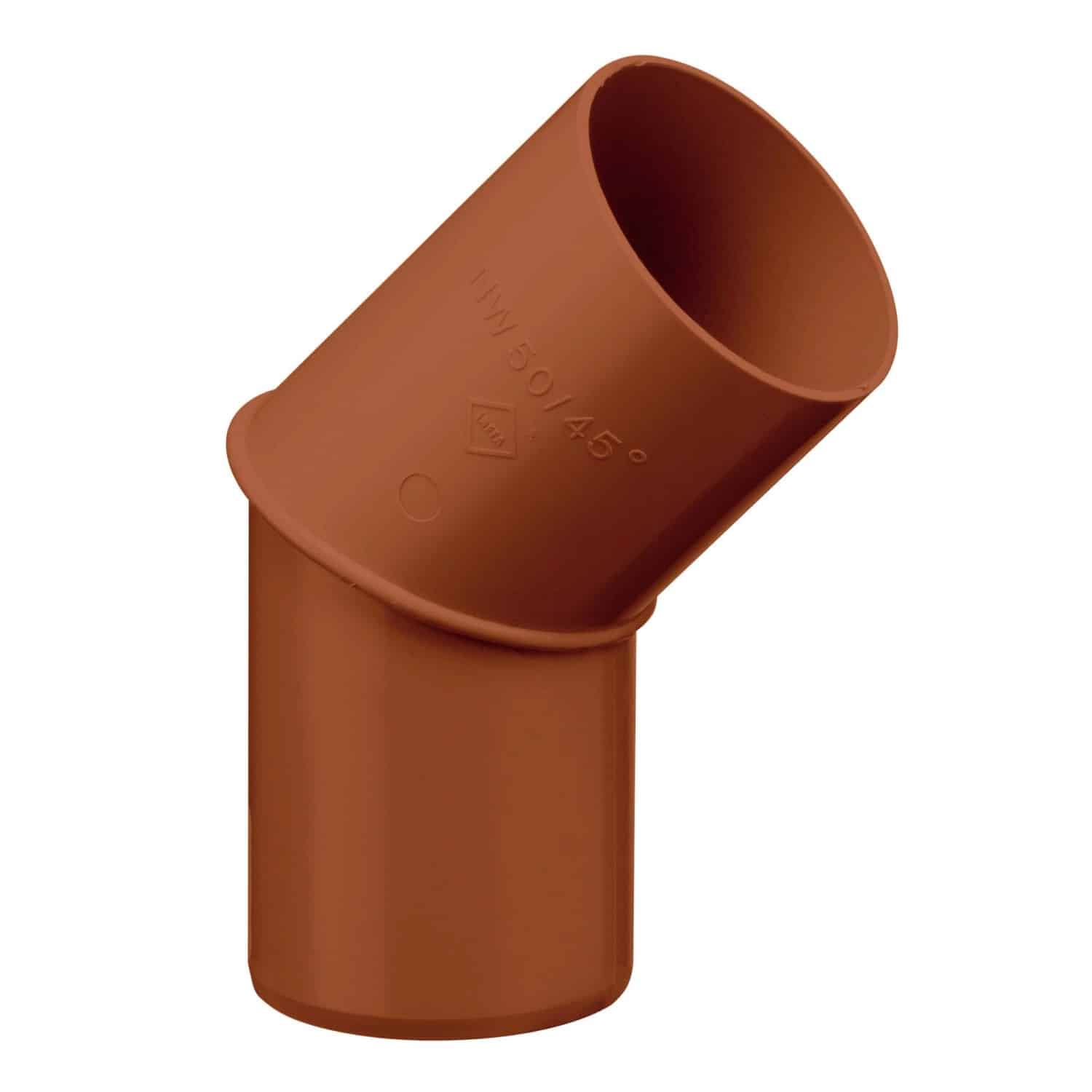 Inefa Fallrohrbogen 45 Grad PVC DN 85 Braun Dachentwässerung