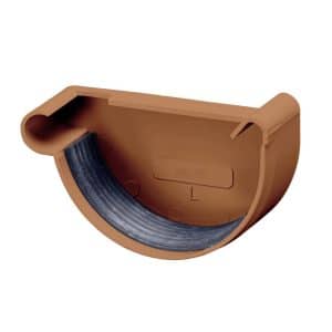 Inefa Rinnenboden Links PVC NW 125 Halbrund Braun Abdichtung Dachrinne