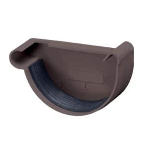 Inefa Rinnenboden Links PVC NW 125 Halbrund Dunkelbraun Abdichtung Dachrinne