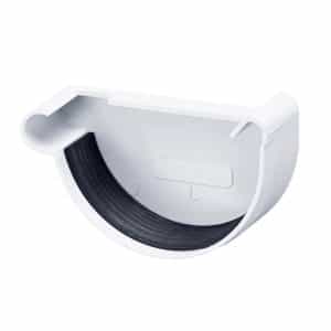 Inefa Rinnenboden Links PVC NW 125 Halbrund Weiß Abdichtung Dachrinne