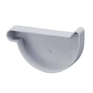 Inefa Rinnenboden Links PVC NW 180 Halbrund Grau Abdichtung Dachrinne