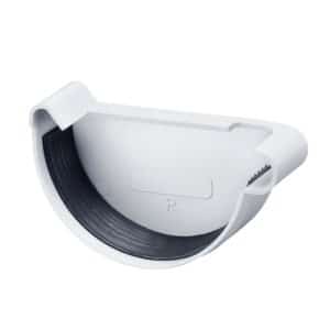 Inefa Rinnenboden Rechts PVC NW 100 Halbrund Weiß Abdichtung Dachrinne