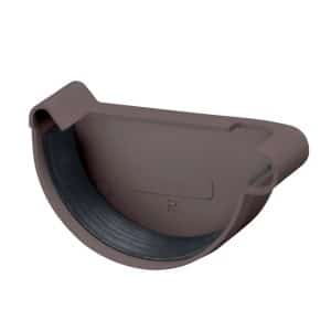 Inefa Rinnenboden Rechts PVC NW 125 Halbrund Dunkelbraun Abdichtung Dachrinne