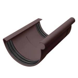 Inefa Rinnenverbinder Halbrund PVC NW 100 Dunkelbraun Dichtes Verbindungsstück