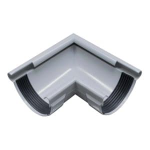 Inefa Rinnenwinkel 90 Grad Außeneck NW 100 Halbrund PVC Grau