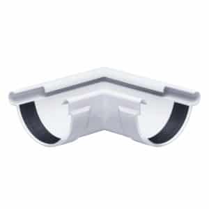 Inefa Rinnenwinkel 90 Grad Außeneck NW 125 Halbrund PVC Weiß