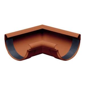 Inefa Rinnenwinkel 90 Grad Inneneck NW 125 Halbrund PVC Braun