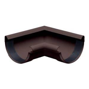 Inefa Rinnenwinkel 90 Grad Inneneck NW 150 Halbrund PVC Dunkelbraun