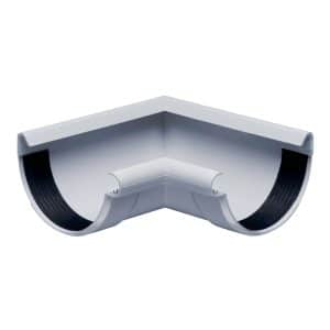 Inefa Rinnenwinkel 90 Grad Inneneck NW 150 Halbrund PVC Grau