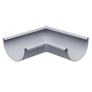 Inefa Rinnenwinkel 90 Grad Inneneck NW 180 Halbrund PVC Grau