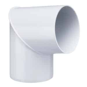 Inefa Rohrbogen 80 Grad PVC DN 75 für Fallrohr Weiß Dachentwässerung