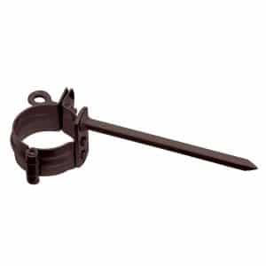 Inefa Rohrschelle 25x DN 50 mit 110mm Schlagstift Stahl Dunkelbraun Wandmontage