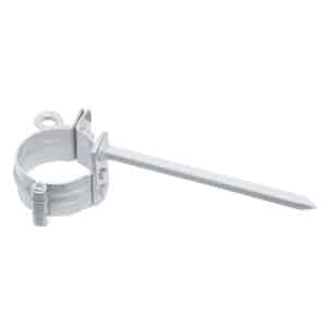 Inefa Rohrschelle 25x DN 50 mit 110mm Schlagstift Stahl Weiß Wandmontage