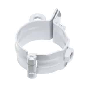 Inefa Rohrschelle mit Gewinde 25x DN 75 Stahl Weiß Befestigung Fallrohr