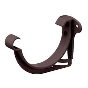 Inefa Stirnbretthalter Halbrund PVC NW 125 Dunkelbraun Befestigung Dachrinne