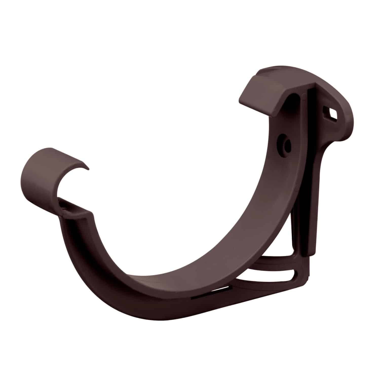 Inefa Stirnbretthalter Halbrund PVC NW 125 Dunkelbraun Befestigung Dachrinne