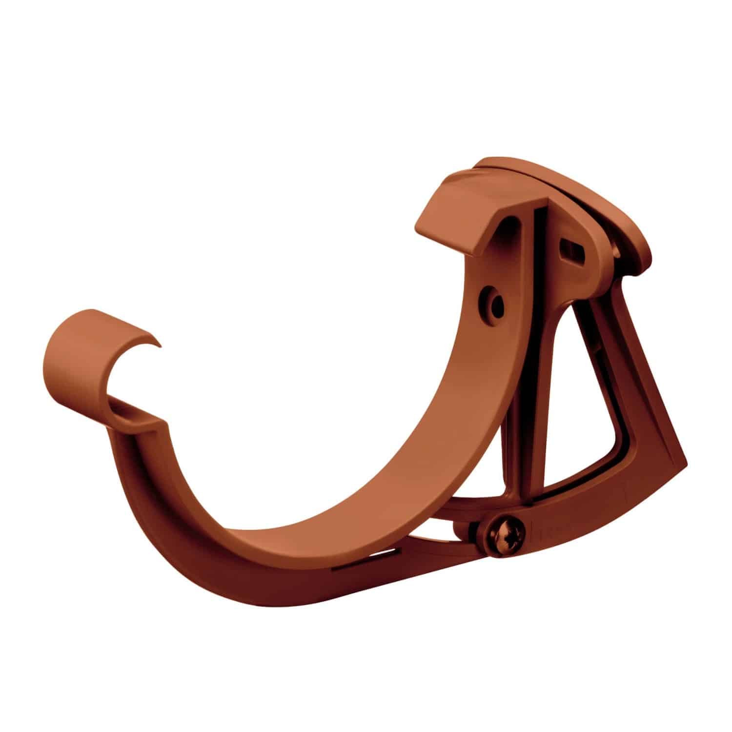 Inefa Stirnbretthalter Justierbar PVC NW 100 Halbrund Braun Befestigung Rinne