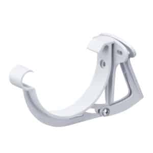 Inefa Stirnbretthalter Justierbar PVC NW 100 Halbrund Weiß Befestigung Dachrinne