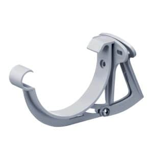 Inefa Stirnbretthalter Justierbar PVC NW 125 Halbrund Grau Befestigung Dachrinne