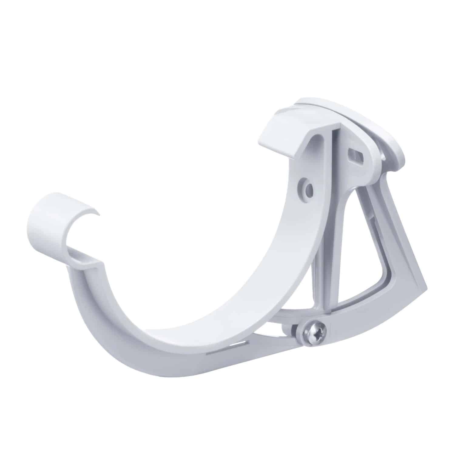 Inefa Stirnbretthalter Justierbar PVC NW 125 Halbrund Weiß Befestigung Dachrinne