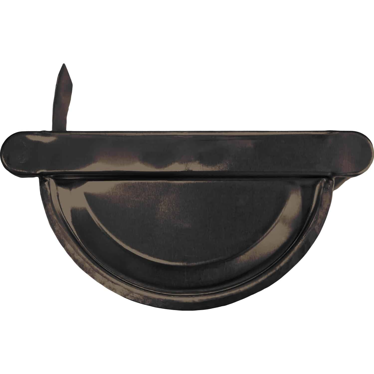 Rinnenendstück links NW 100 RAL 8028 Braun