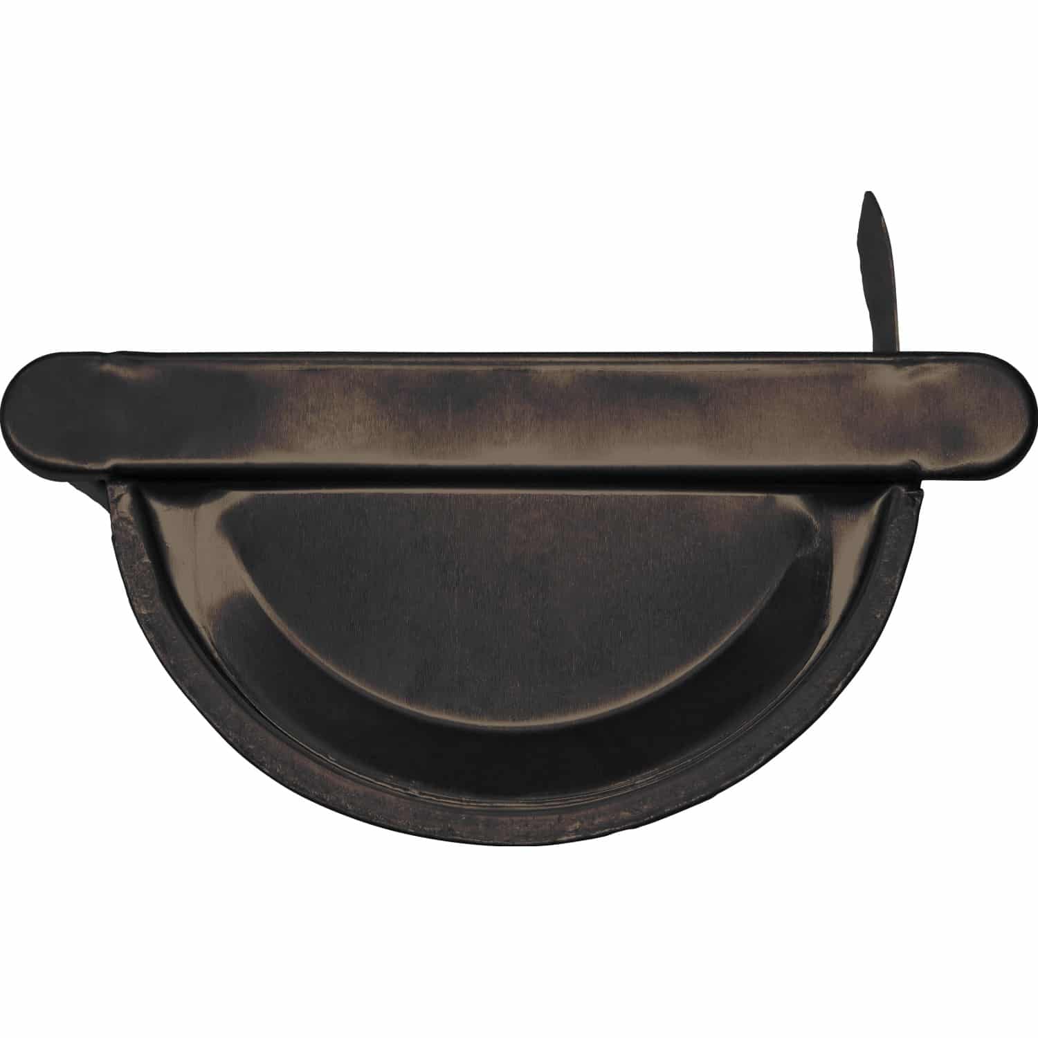 Rinnenendstück rechts NW 100 RAL 8028 Braun